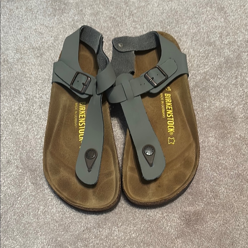 Birkenstock Gray and Brown Sandals with Adjustable Straps